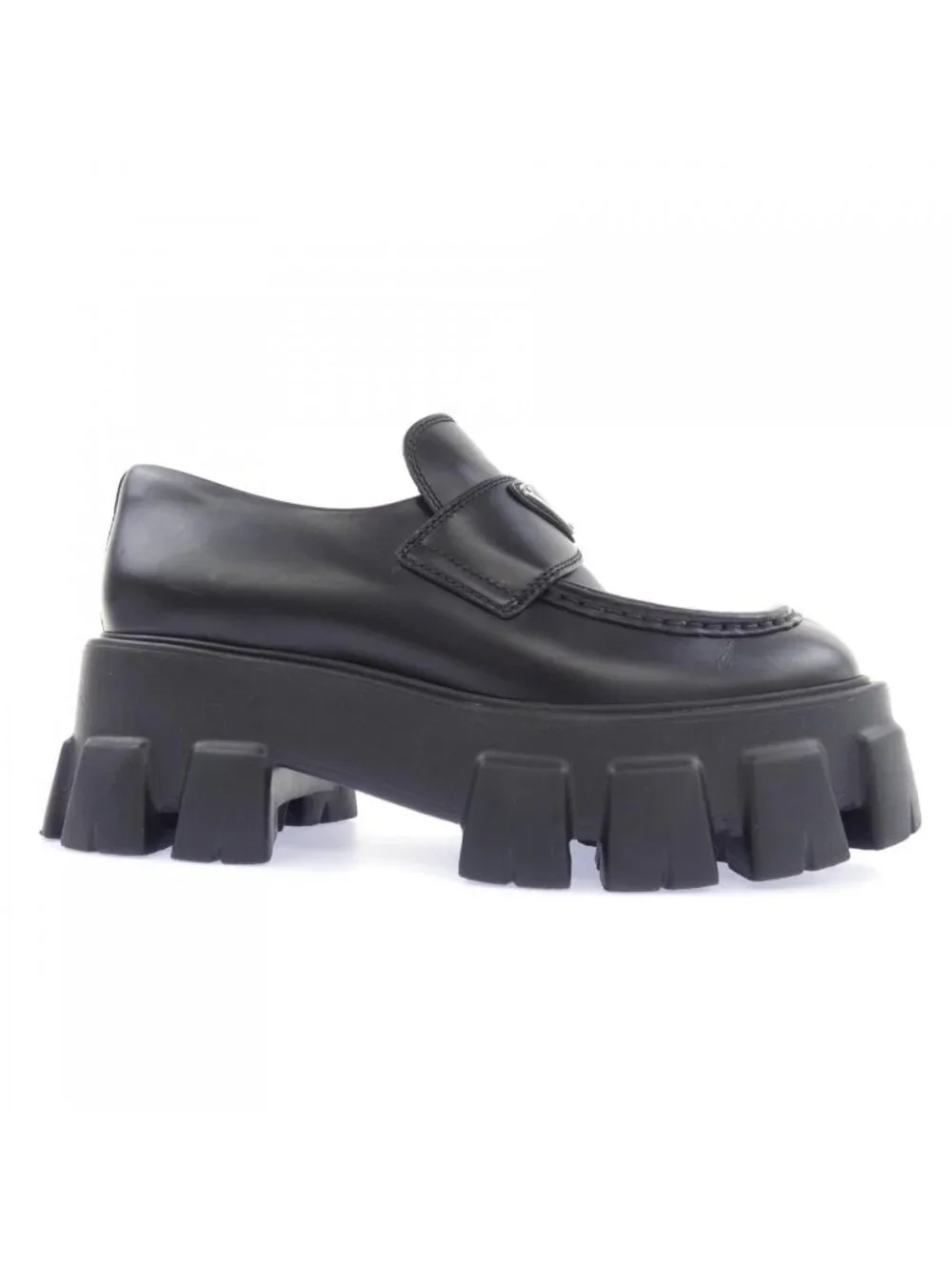Prada Monolith Loafers Triangle Logo Shoes